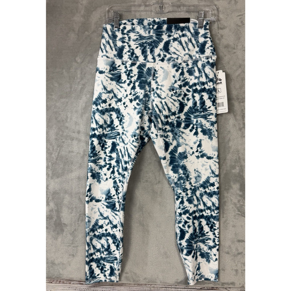 RBX Active Leggings Womens Large Teal White TieDye Ankle Length High Waisted NEW - Picture 1 of 7